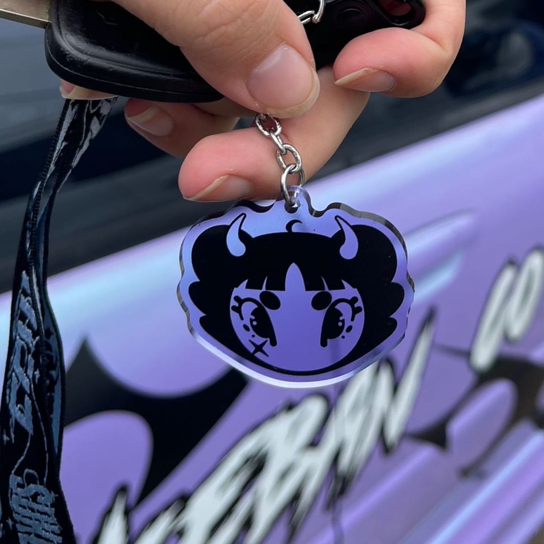 Purple Acrylic Keyring