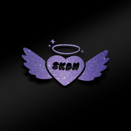 skbn angel decal purple glitter